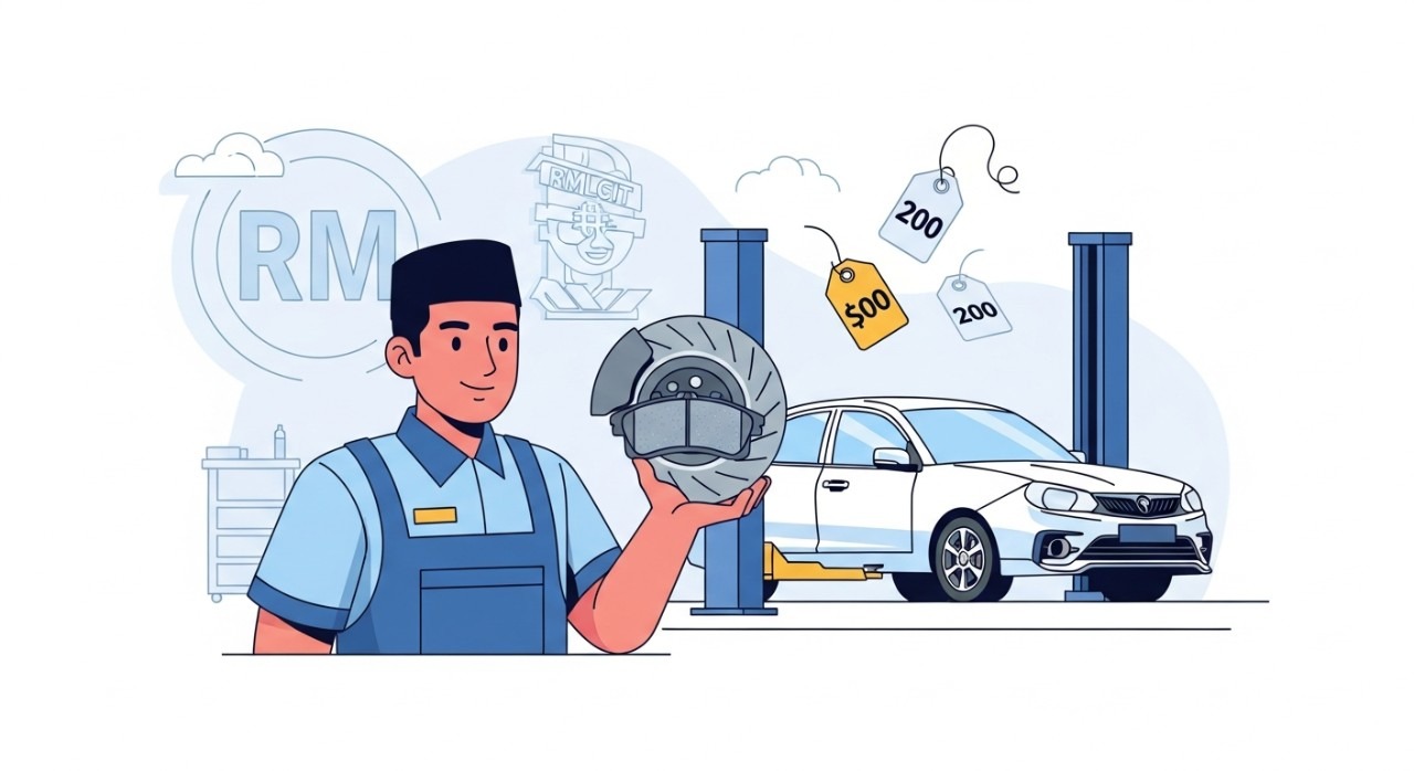 kos tukar brake pad saga