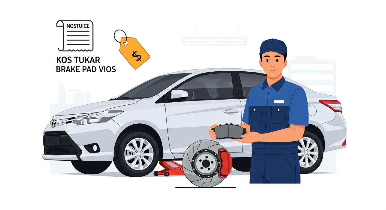 kos tukar brake pad vios