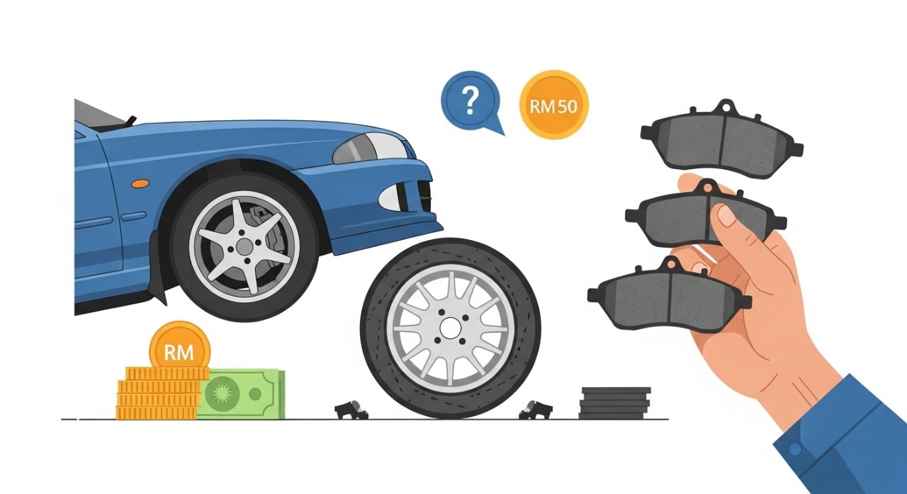 kos tukar brake pad wira