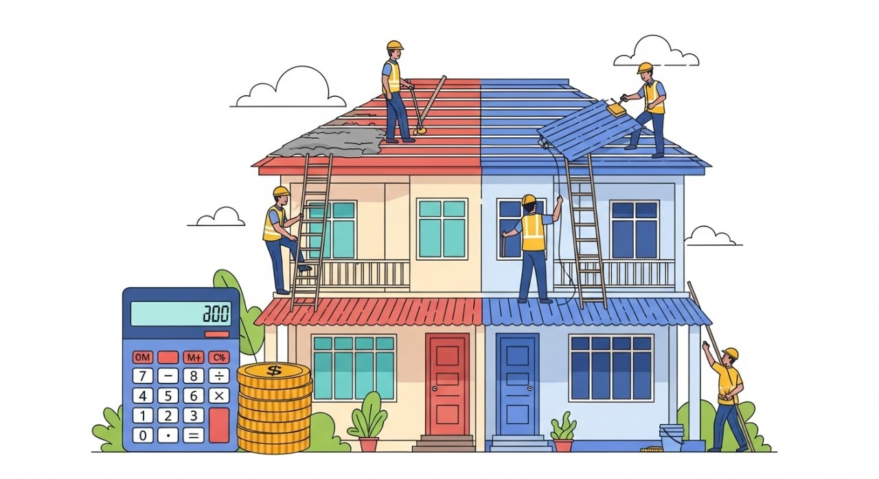 kos tukar bumbung rumah teres.webp