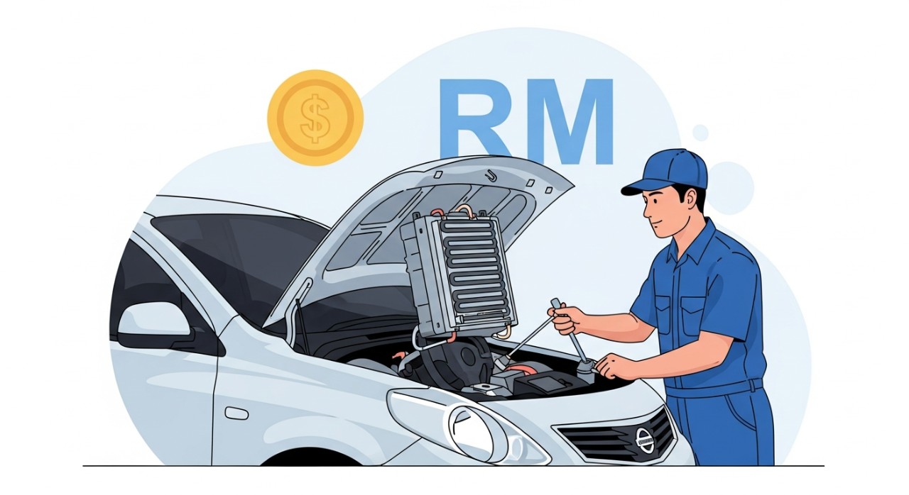 kos tukar cooling coil almera
