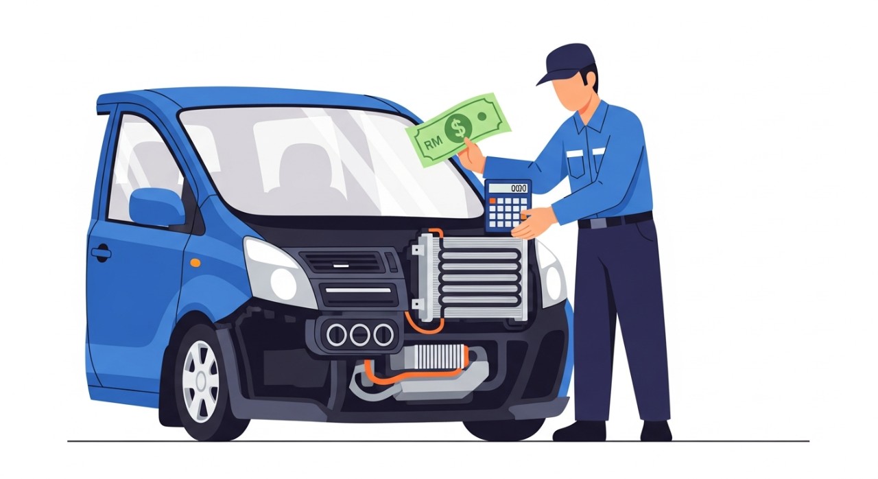 kos tukar cooling coil grand livina