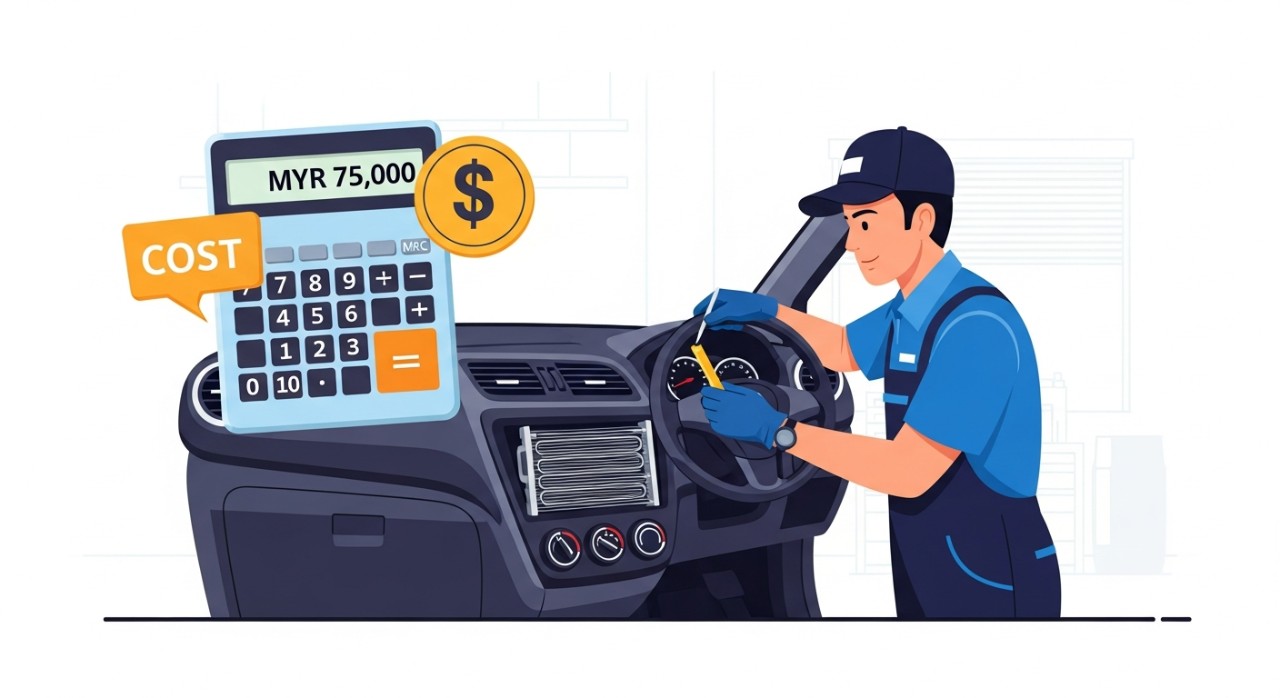 kos tukar cooling coil myvi