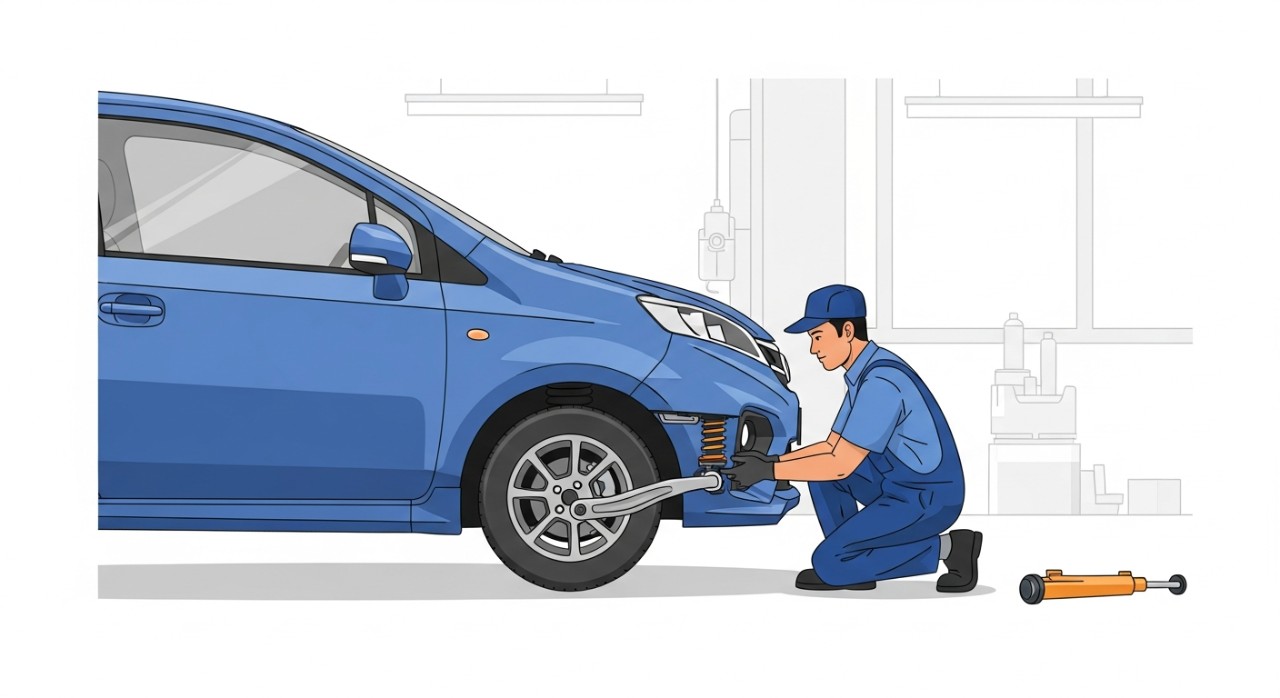 kos tukar lower arm alza