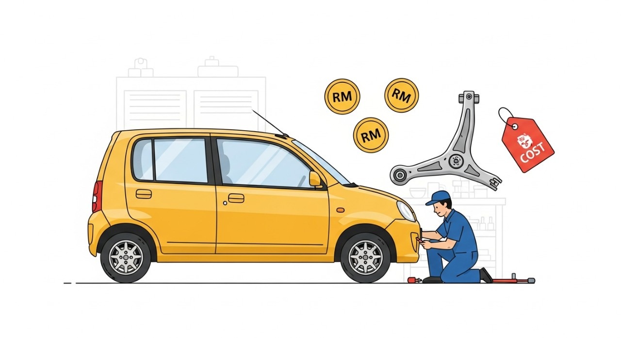 kos tukar lower arm kancil