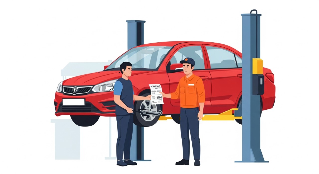 kos tukar lower arm saga