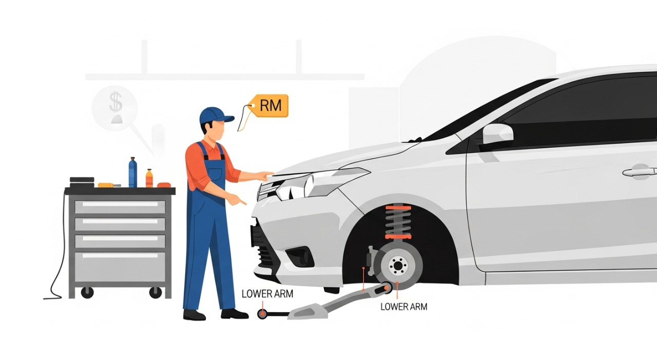 kos tukar lower arm vios