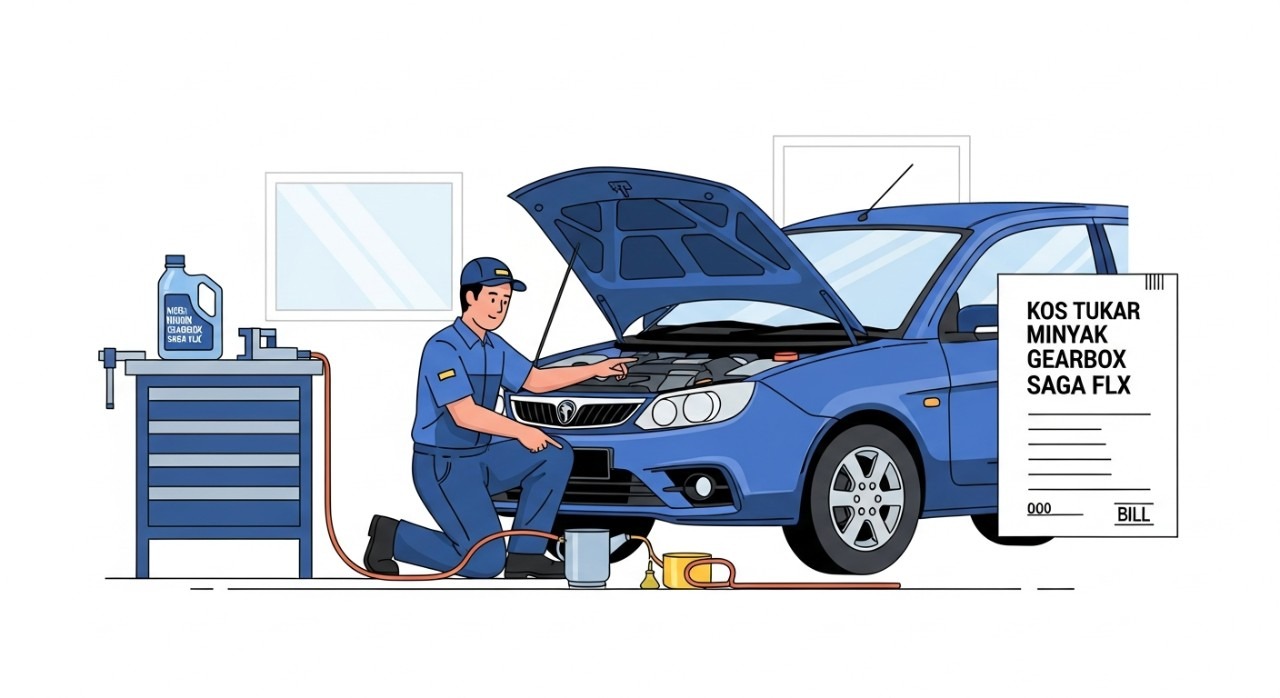 kos tukar minyak gearbox saga