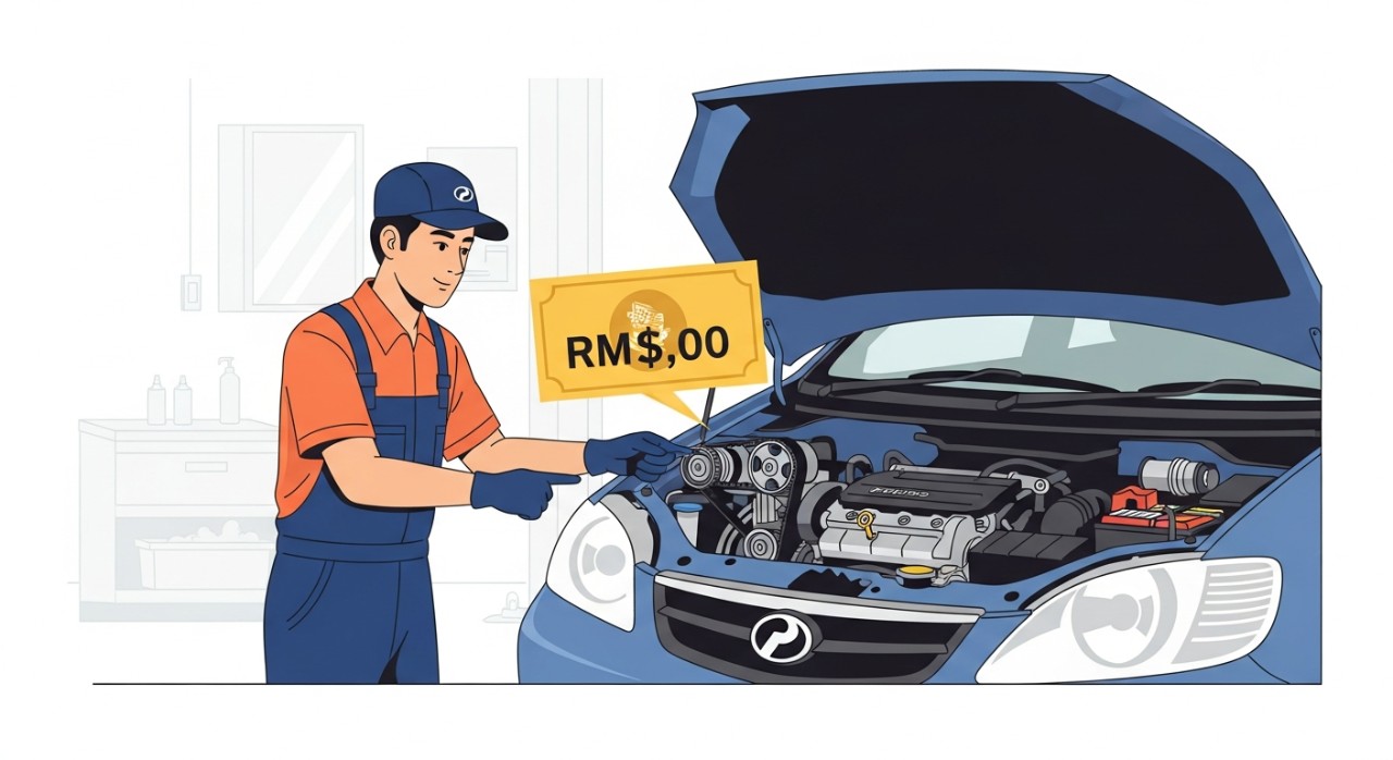 kos tukar timing belt kelisa