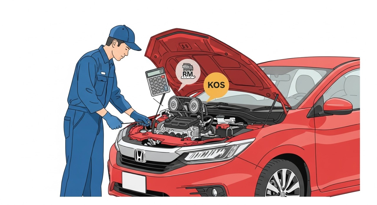 kos tukar timing chain honda city