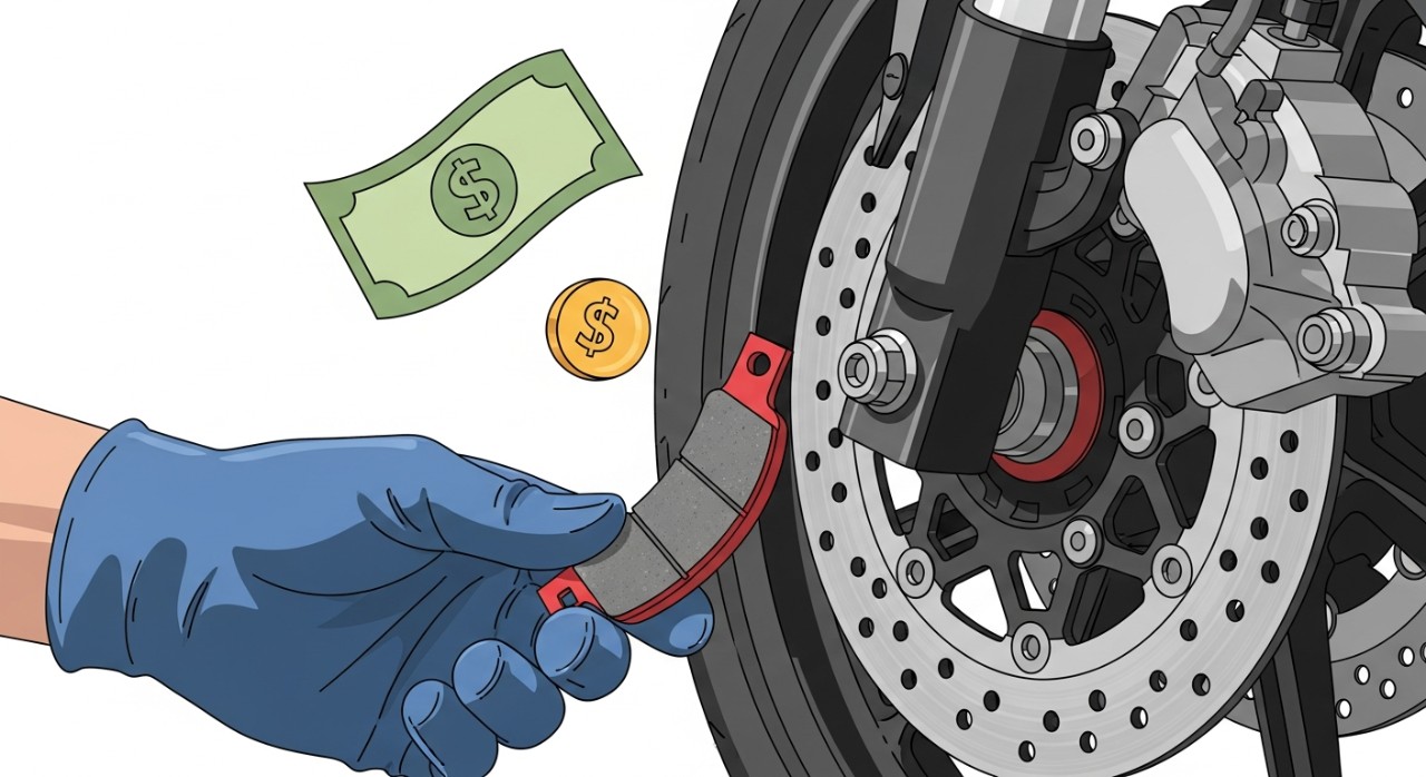 kos umum tukar brake pad motor