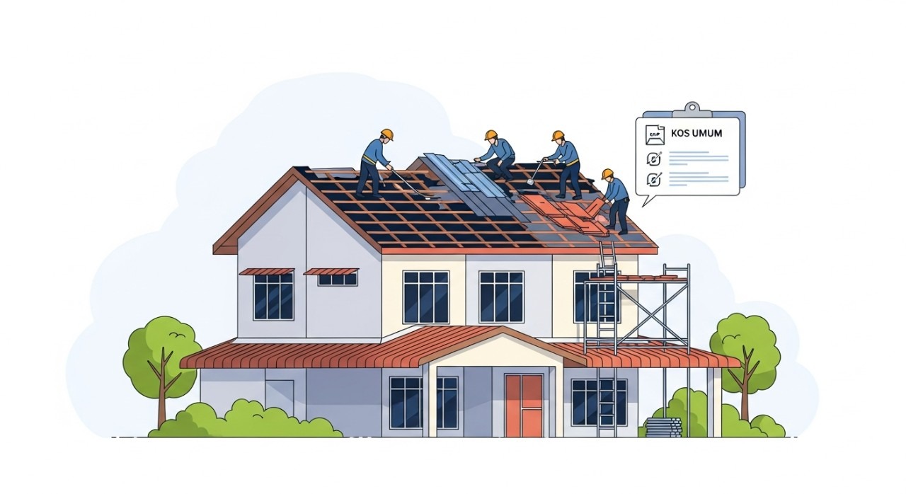 kos umum tukar bumbung rumah