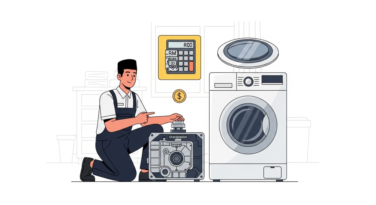 kos umum tukar gearbox mesin basuh