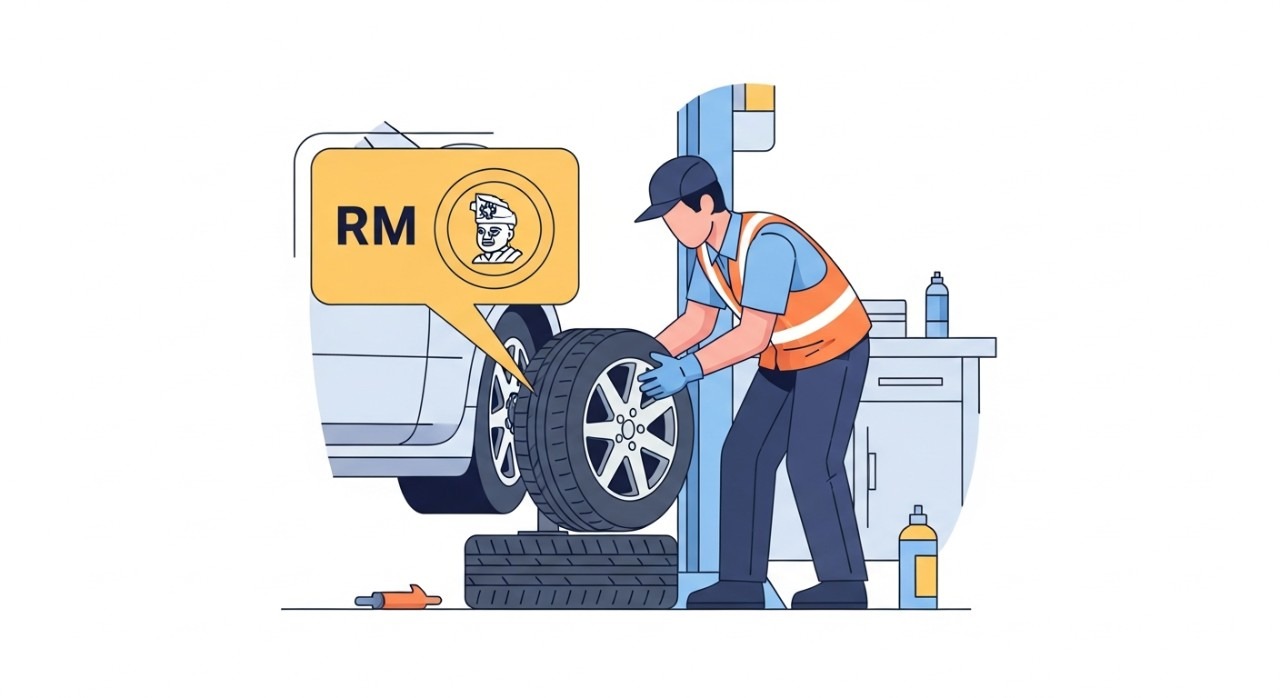 kos umum tukar tayar kereta